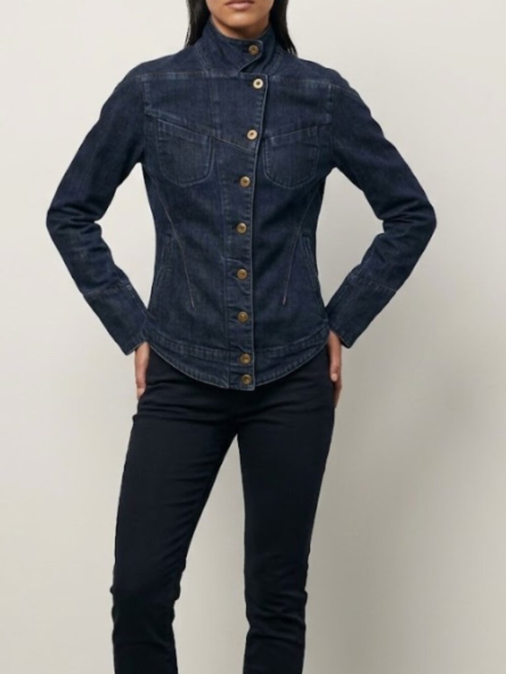 Nau Women’s Dark Organic Cotton Indigo Denim Button-Front Jacket